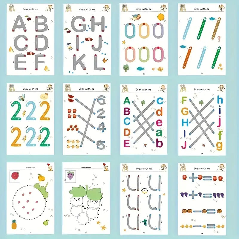 36,64 or 96-pages,4,8 pens Reusable Magical Practice Book Set