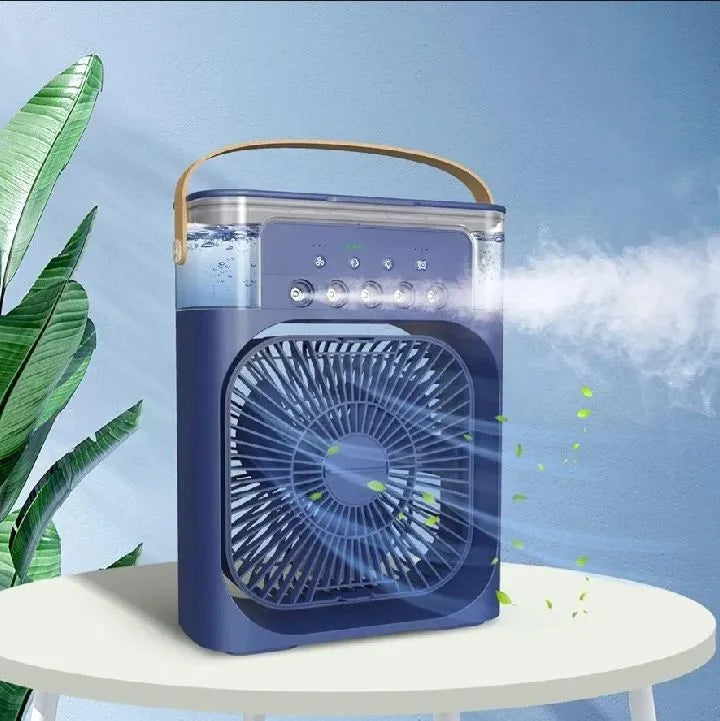 Mini Air Cooler Fan – 3-in-1 Portable AC with Water Mist & LED Lights