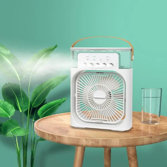 Mini Air Cooler Fan – 3-in-1 Portable AC with Water Mist & LED Lights