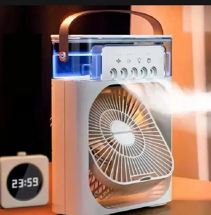 Mini Air Cooler Fan – 3-in-1 Portable AC with Water Mist & LED Lights