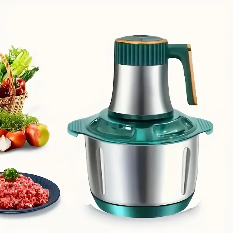 5L Stainless Steel Food Processor with 6-Blade Rotating Knife