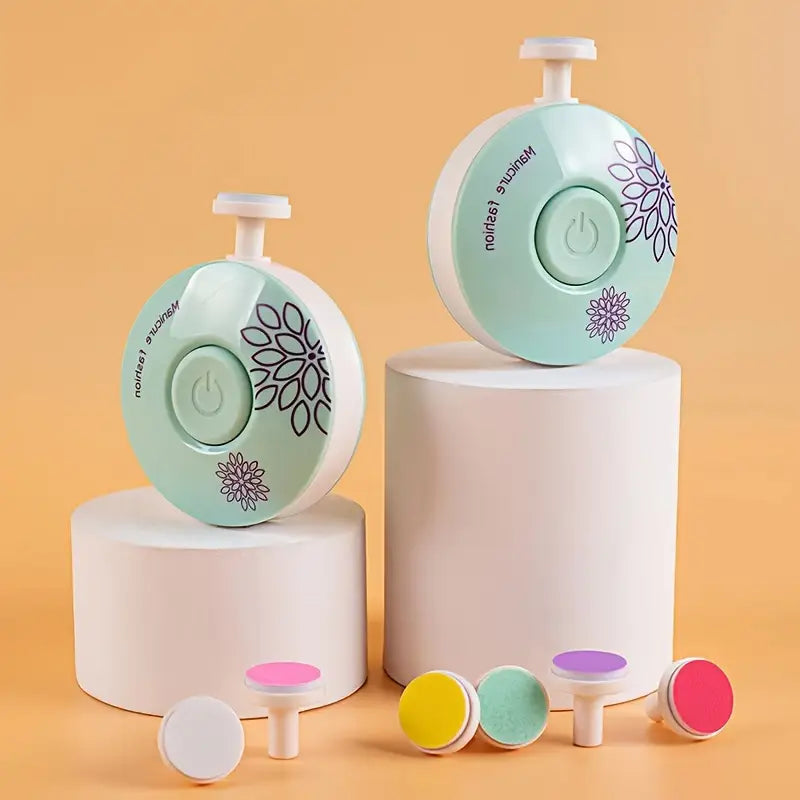 (Without battery)3pcs Electric Baby Nail Trimmer Kid Nail Polisher Tool