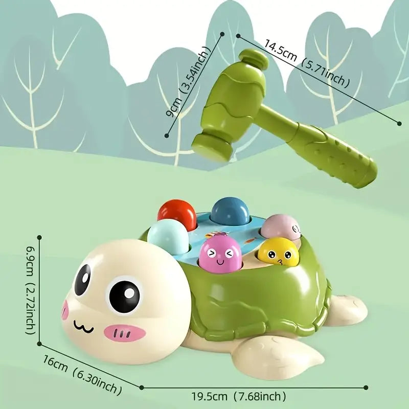 1pc Interactive Turtle Hammer Toy, Educational Colorful Shape Sorting Game