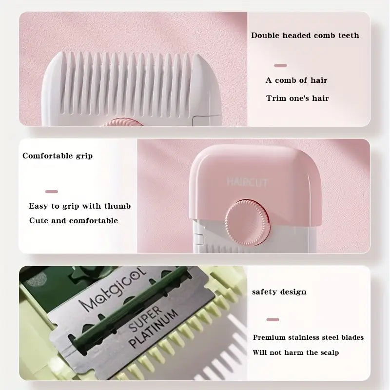 Dual-Function Hair Trimmer Comb with Blade Control