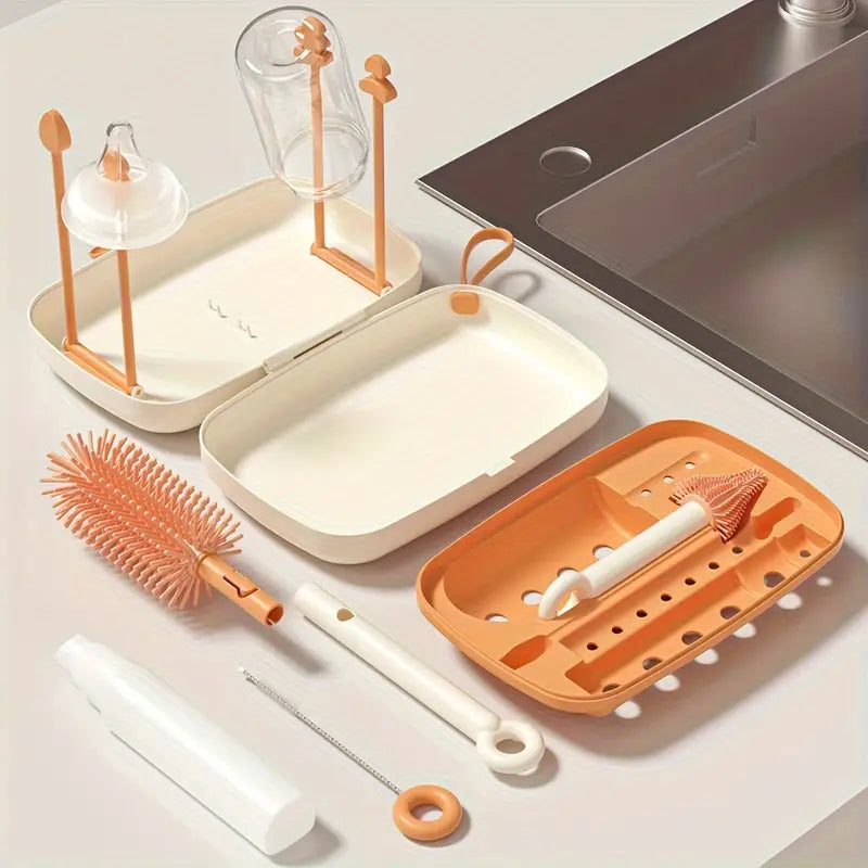 Silicone Bottle Brush And Pacifier Brush With Storage Box