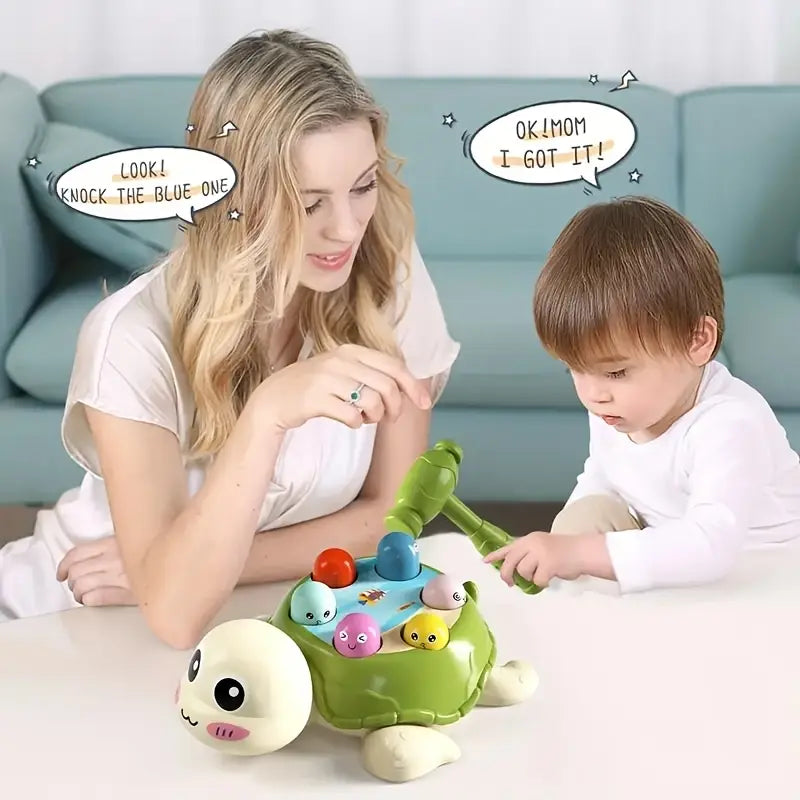 1pc Interactive Turtle Hammer Toy, Educational Colorful Shape Sorting Game