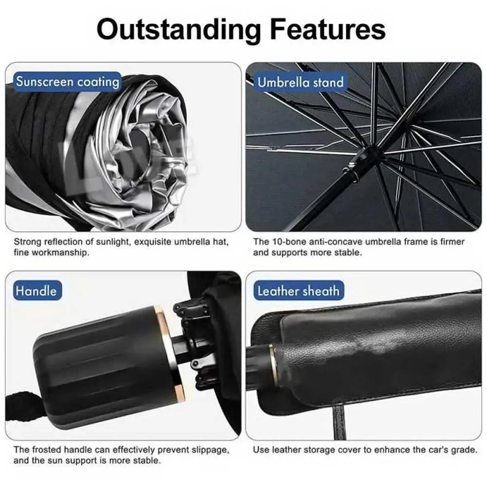 Car Umbrella Sunshade – Blocks Heat & UV | Foldable Windshield Cover