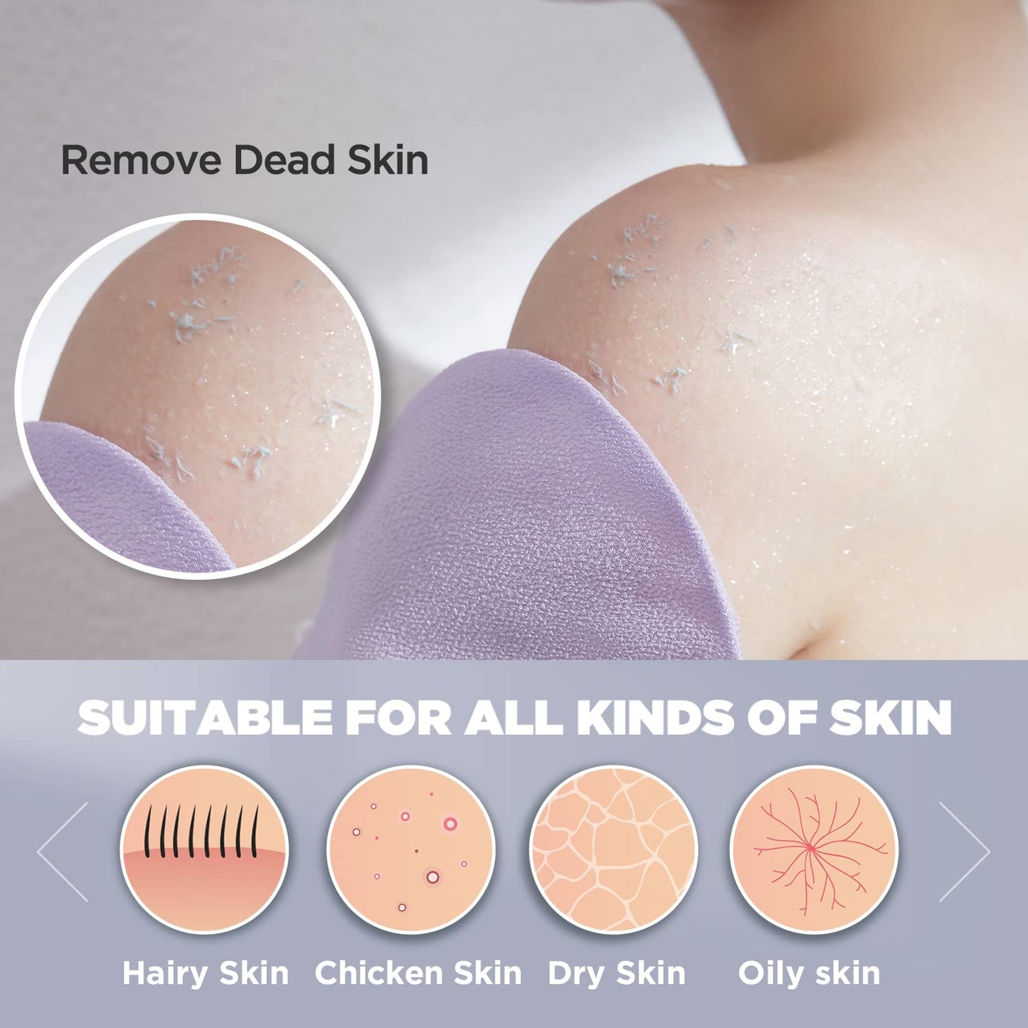 Silky Smooth Bliss Double Sided Exfoliating Bath Gloves